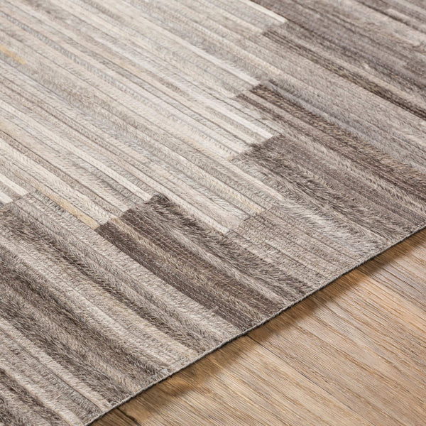 Surya Zander Glam Modern 2' X 3' Handmade Rug - Luxurious Hair On Hide, Low Maintenance & Elegant Design Silver Gray Hair On Hide Znd1007-58