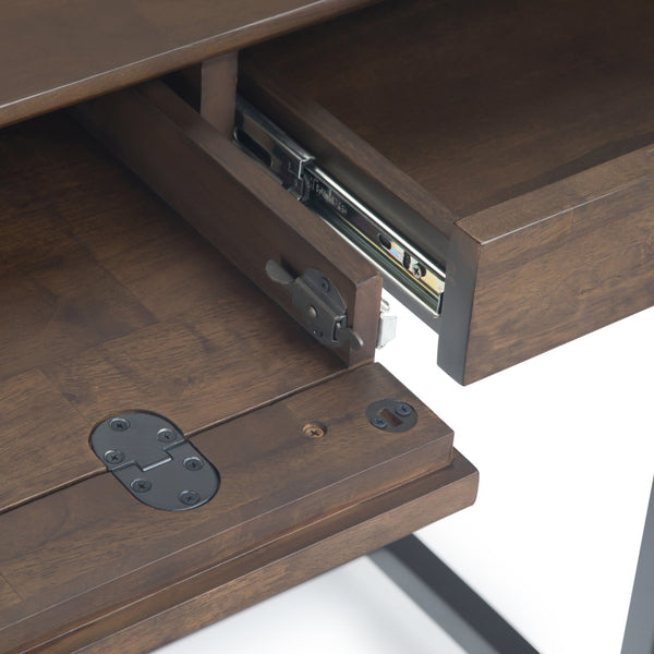 English Elm Banting Mid Century Desk In Walnut Brown - Stylish Workspace With Smart Storage & Industrial Touch B136P158455
