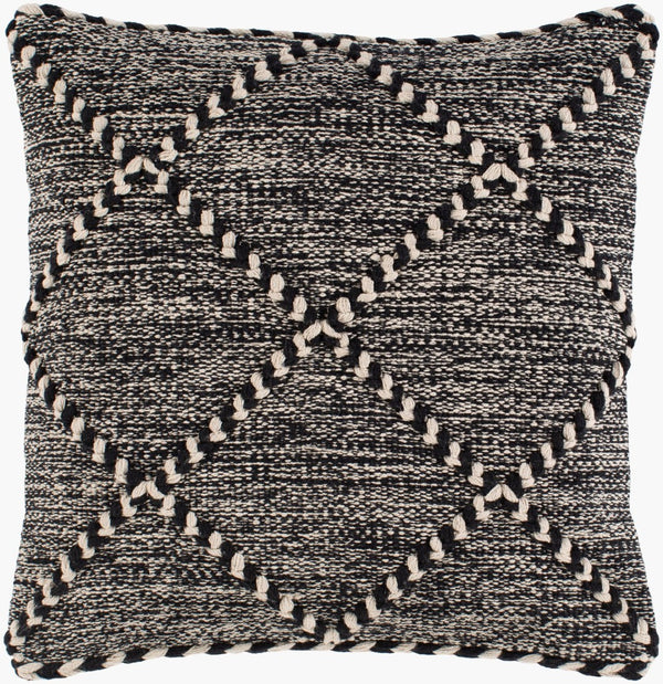 Livabliss Zanafi Handwoven Cotton Flat Weave Accent Pillow with Moroccan Geometric Artisan Design ZNF001-1818P