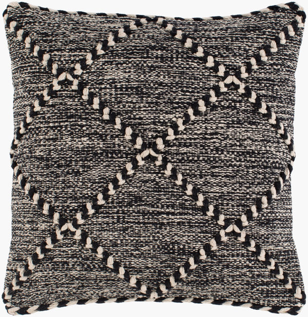 Livabliss Yindi Global-inspired 22" Accent Pillow – Elegant Home Decor With Durable Woven Construction Black,Wheat Cotton,Cotton Znf001-2020