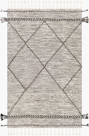 Surya Zanafi 2' X 3' Handmade Cotton Rug – Elegant Global Design, Durable & Charming Home Accent Piece Black Cotton Znf2300-69