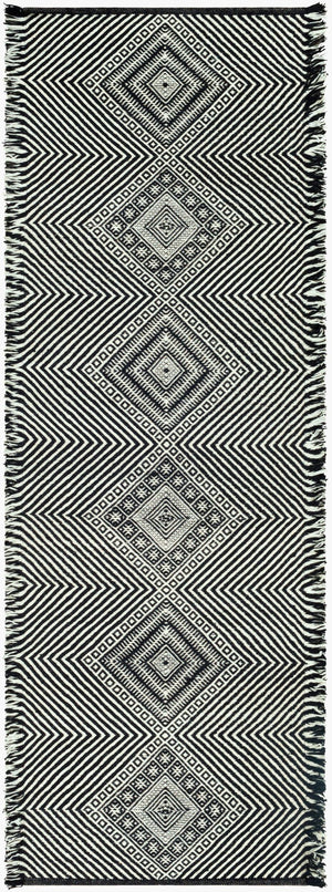 Surya Zanafi 2' X 3' Handmade Cotton Rug – Elegant Global Design, Durable & Charming Home Accent Piece Black Wool Znf2302-268