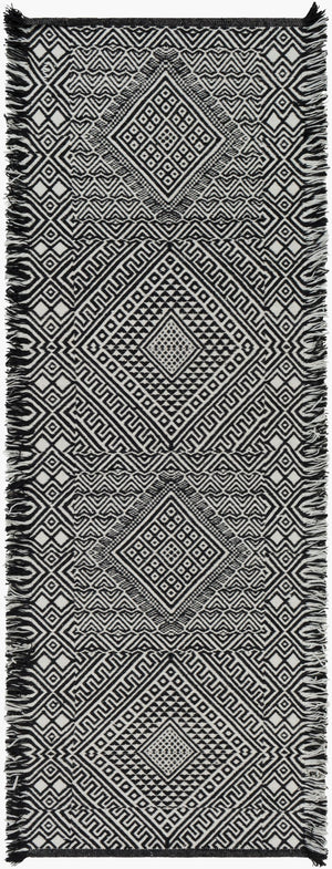 Surya Zanafi 2' X 3' Handmade Cotton Rug – Elegant Global Design, Durable & Charming Home Accent Piece Black Wool Znf2303-268