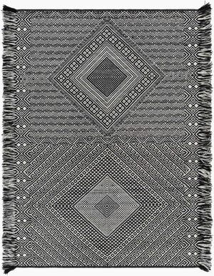 Surya Zanafi 2' X 3' Handmade Cotton Rug – Elegant Global Design, Durable & Charming Home Accent Piece Black Wool Znf2303-23