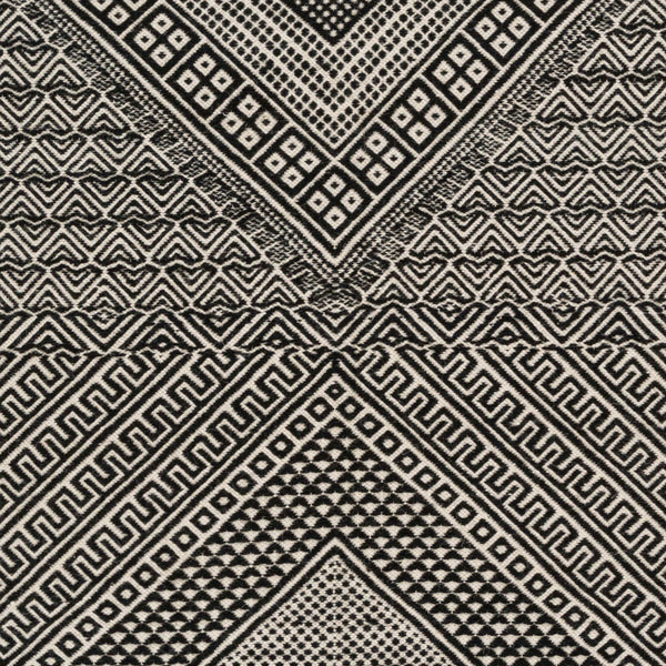 Surya Zanafi 2' X 3' Handmade Cotton Rug – Elegant Global Design, Durable & Charming Home Accent Piece Black Wool Znf2303-23