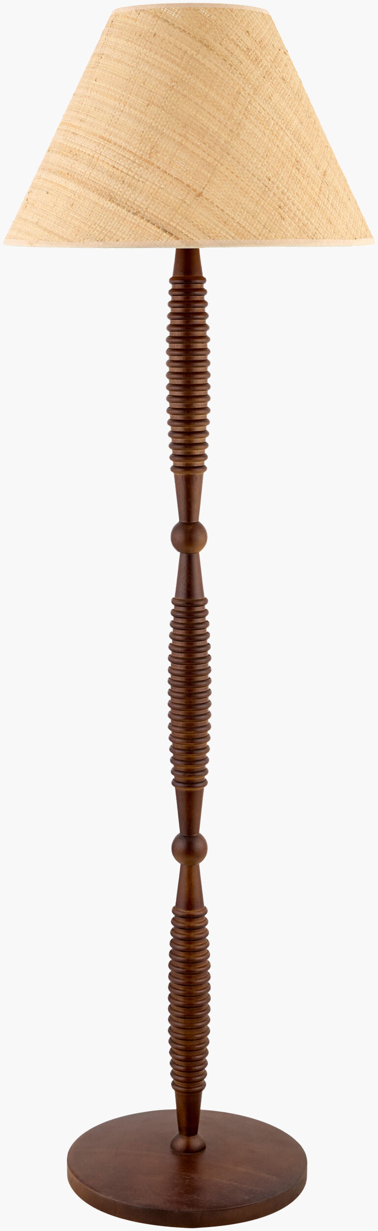 Surya Ziniare 62" Arts & Crafts Accent Floor Lamp With Rubber Wood & Linen Shade For Elegant Ambiance Body, Dark Brown,Base, Dark Brown,Shade (Outside), Beige,Shade (Inside), White,Finial, Metallic ,Gold,Harp, Metallic ,Gold,Cord, Translucent Rubber Wood,Iron,Linen,Polyester,Iron Zni-004