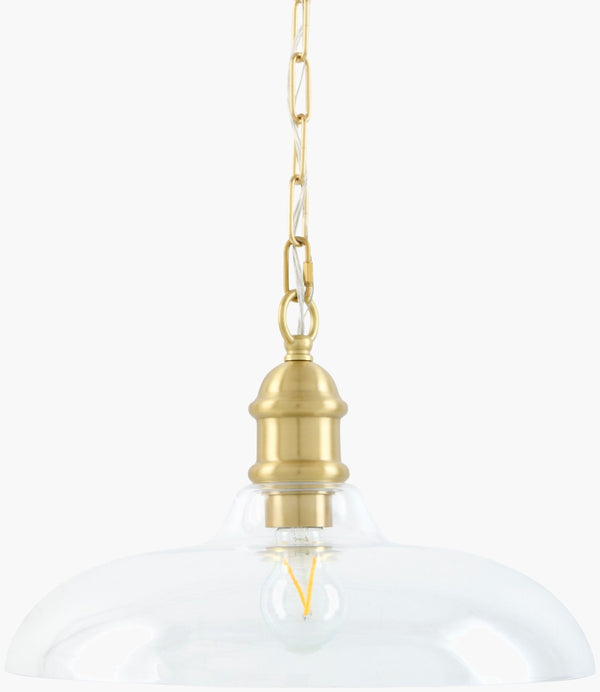 Surya Zennia Arts and Crafts Glass Metal Pendant Light for Dining Rooms and Kitchen Islands ZNIA-001