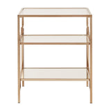 Homelegance By Top-Line Jedrick Champagne Gold Finish Side Table Gold Metal