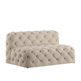 Raegan Beige Linen Tufted Chesterfield Loveseat