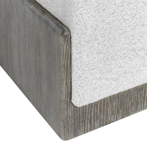 Bernhardt Bernhardt Monolith Square Side Table Millstone Faux Stone With Puma Wire‑Brushed Oak Sculptural Base 343120