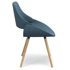 English Elm Malden Bentwood Dining Chair - Denim Blue Comfort With Light Brown Legs For Modern Spaces B136P158895