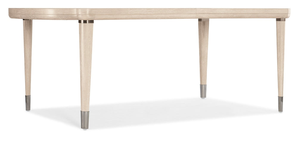 Hooker Furniture Nouveau Chic Rectangle Dining Table With Sandstone Oak Veneer, Scalloped Ends & 22" Leaf For 6–8 6500-75200-80