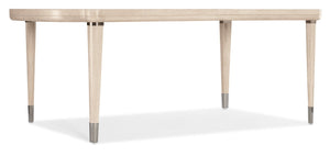 Hooker Furniture Nouveau Chic Rectangle Dining Table With Sandstone Oak Veneer, Scalloped Ends & 22" Leaf For 6–8 6500-75200-80