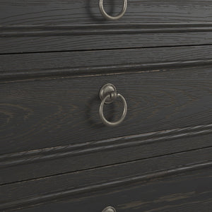 Atrium 3 Drawer Nightstand - Modern Neoclassical Design with USB Charger & Pullout Shelf for Storage