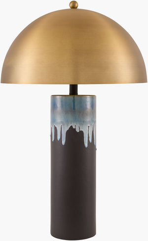 Surya Zentara Metal Base Felt Shade Accent Lamp Industrial Rustic Glow for Side Tables ZNTR-001