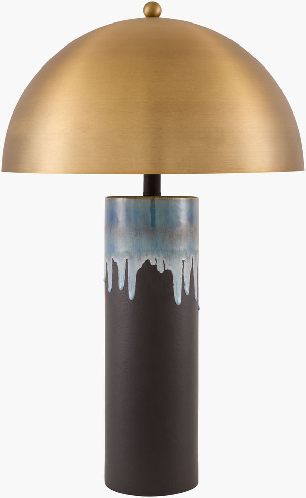 Surya Zentara Metal Base Felt Shade Accent Lamp Industrial Rustic Glow for Side Tables ZNTR-001