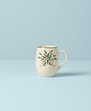 Lenox Holiday Cocoa Mug Red & Green, IVORY STONEWARE 890776