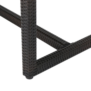 English Elm Christopher Knight Home® - SANTA rattan dining table with water-resistant iron frame, woven patio centerpiece for outdoor entertaining Brown Multi 62.5 L x 38 W x 6 H 62003.00MBRN