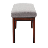 Homelegance By Top-Line Harmonn Upholstered Espresso Finish Bench Brown Linen