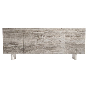 Bernhardt Bernhardt Sereno Walnut Entertainment Credenza With Faux-Stone Base, Soft-Close Doors & Cable Management 329870