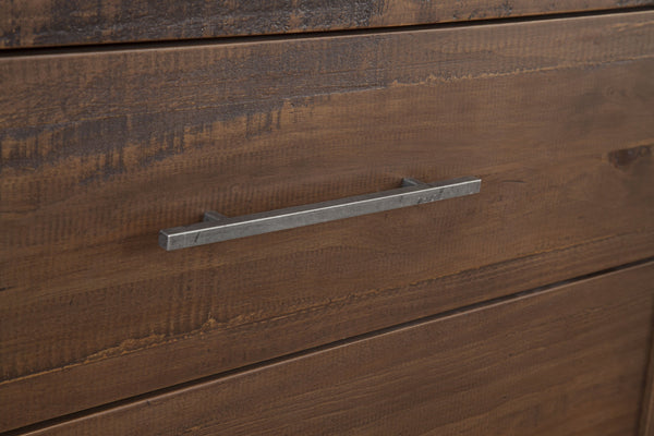 English Elm Steve Silver - Lofton Gentleman's Chest Dark Brown - Modern Rustic 5-Drawer 3-Shelf Storage with Hammered Hardware B081P157115