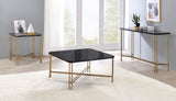 English Elm Steve Silver - Daxton - Faux Marble Top Square Cocktail Table - Black