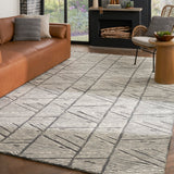 Nourison Vail VAI01 Handmade Tufted No Border Indoor Only Modern  Rug Grey White, Grey White 100% Wool 99446794109