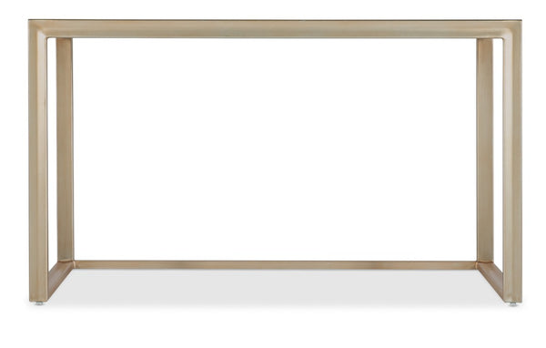 Hooker Furniture Blossoming Hope Glass Writing Desk — Ultra White Reverse-Painted Floral Top, Gold Metal Frame, Elegant Transitional Style 5000-10003-647