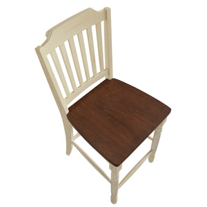 Homelegance By Top-Line Antonio Antique Two-Tone Counter Height Chairs (Set of 2) White Rubberwood