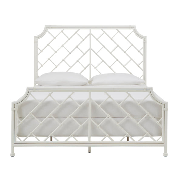 Homelegance By Top-Line Branwen Geometric Mosaic White Metal Queen Bed White Metal