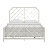 Homelegance By Top-Line Branwen Geometric Mosaic White Metal Queen Bed White Metal