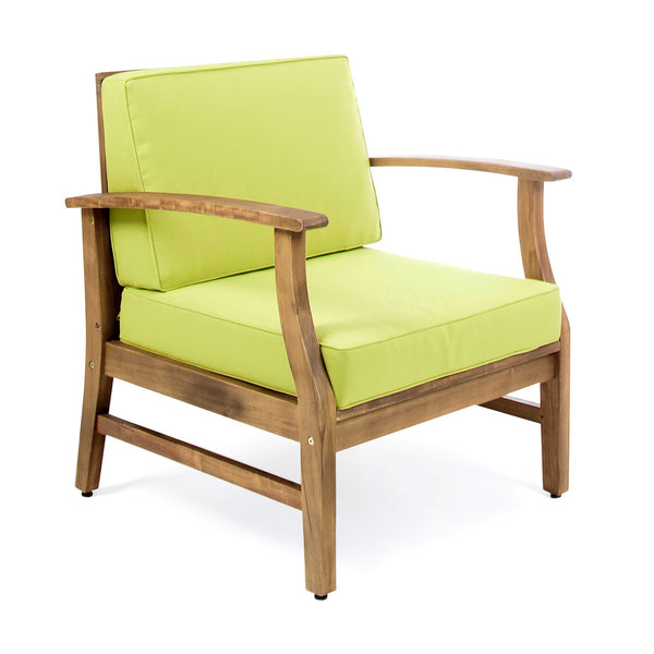 English Elm Perla Solid Acacia Outdoor Club Chair Slatted Hardwood Frame Resort Patio Seat 61442.00GRN-61442.00GRN