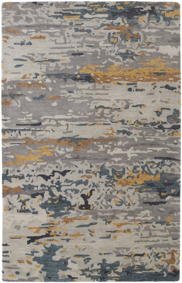 Feizy Rugs Everley Hand-tufted Wool Rug: Vibrant Abstract Design In Rich Hues For A Contemporary Style Home Gray,Yellow,Blue Wool Eve8644fgry000e10