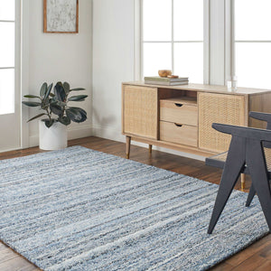 Surya Zola 2' X 3' Handmade Cotton & Wool Area Rug - Modern Design, Soft Feel, Perfect For Any Room Denim Cotton,Wool Zol3000-23