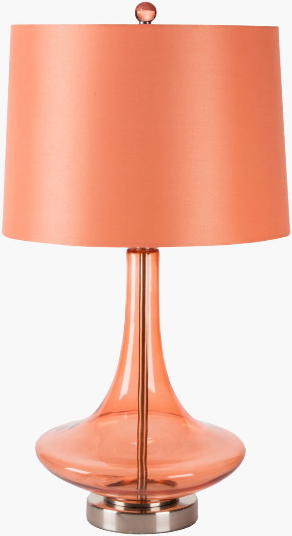 Livabliss Zoey Glass Body Table Lamp with Dark Blue Satin Shade for Bedroom or Living Room ZOLP-003