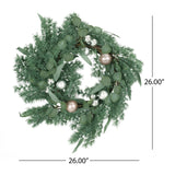 Christopher Knight Home® - Noble House - Frohock 26" Pine Artificial Wreath with Ornaments