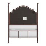 Homelegance By Top-Line Finola Cream Curved Top Cherry Brown Metal Poster Bed Black Metal