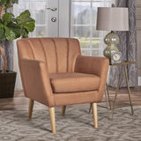 Christopher Knight Home® - Noble House - Merel Mid Century Modern Orange Fabric Club Chair