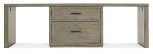 Hooker Furniture Linville 96" Desk With Centered Lateral File In Smoked Mink Oak Veneer — Expansive, Modern Workspace Medium Wood 6150-10926-85
