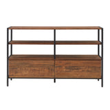 Homelegance By Top-Line Elouise Rustic Brown TV Stand Console Table Brown Wood