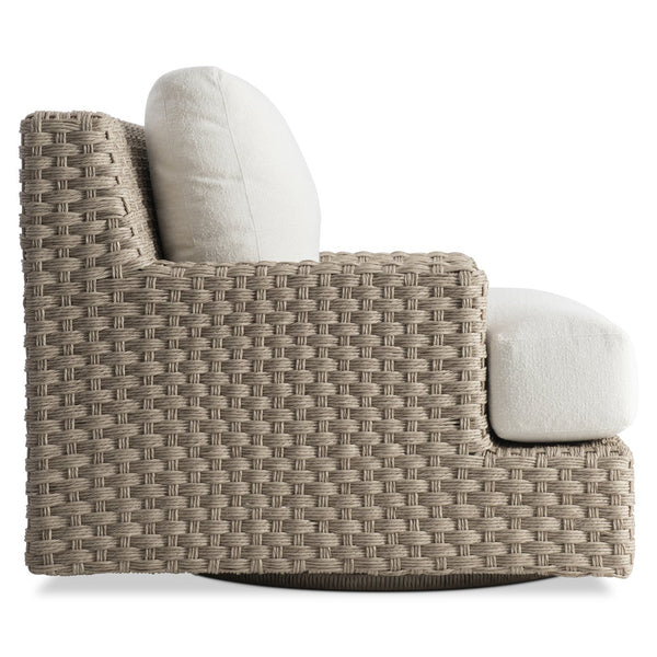 Bernhardt Bernhardt Trieste Outdoor Swivel Chair — Made-To-Order Wicker Lounge, Uv-Resistant Cushioned Comfort O1413SA