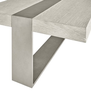 Bernhardt Bernhardt Tempo Cocktail Table With Sandblasted Satin Nickel Base And Larza Wire‑Brushed Oak Tops, 56" Wide 346016