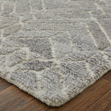 Feizy Rugs Asher Wool/Viscose Hand Tufted Industrial Rug Taupe/Gray/Ivory 12' x 15'