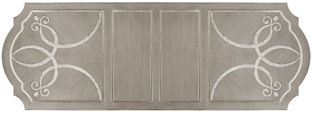 Hooker Furniture Sanctuary Rectangular Oak Dining Table With Mirrored Apron, Scrolled Inlays & 2X20" Leaves For 10 5603-75200-LTBR