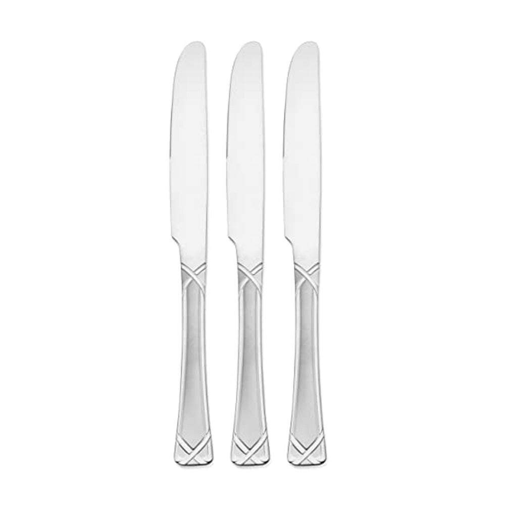 Lenox Hampton Forge Evansville Frosted Set of 3 Dinner Knives Metallic, STAINLESS METAL 226C03DKCC