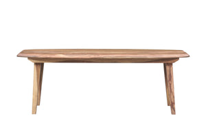 Porter Designs Porter Fusion Solid Sheesham Wood Dining Bench – Elegant Mid-century Modern Design, Light Brown Finish Light Brown Wood 07-117-13-6730