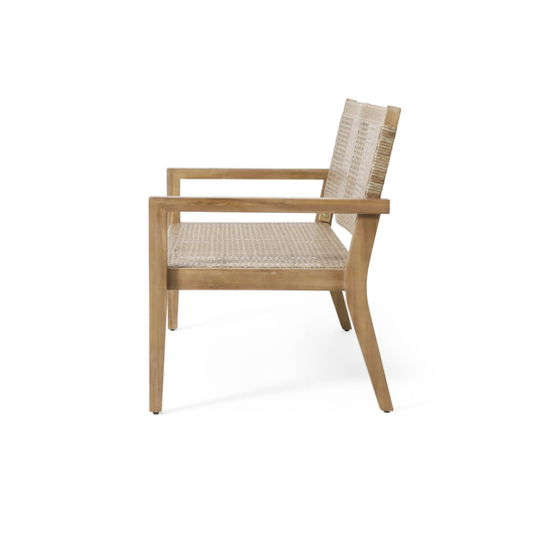 English Elm Christopher Knight Home® - Outdoor Wicker and Acacia Wood Loveseat - Weather-Resistant, Easy Assembly, Coastal Minimalist Design (96) 74229.00MLBRN