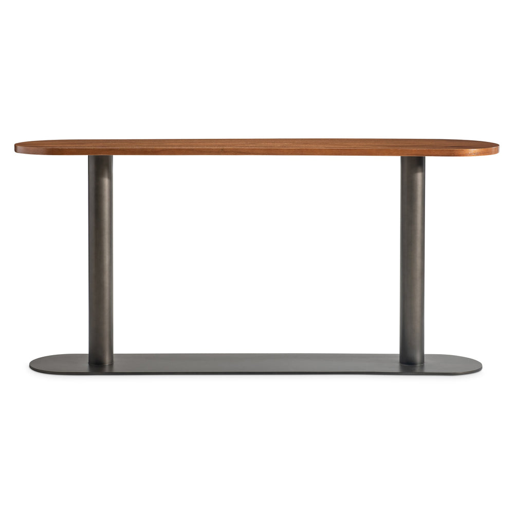 Bernhardt Bernhardt Brasea Suar Wood Entryway Console with Steel Pedestal Base Modern Appeal 394914