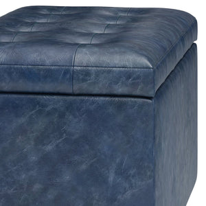 English Elm Cosmopolitan Storage Ottoman In Denim Blue - Stylish, Functional & Versatile For Any Room Décor B136P159769