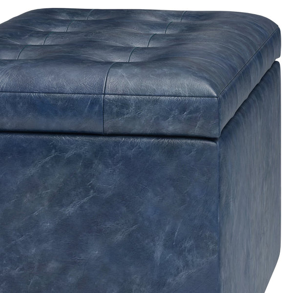 English Elm Cosmopolitan Storage Ottoman In Denim Blue - Stylish, Functional & Versatile For Any Room Décor B136P159769